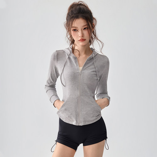 连帽瑜伽服外套女跑步健身开衫