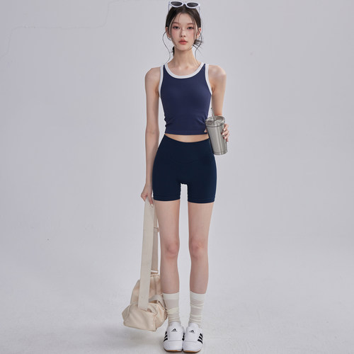 新款拼色瑜伽服套装运动两件套