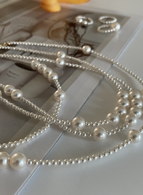 美国14K注金小众大小混珠锁骨链