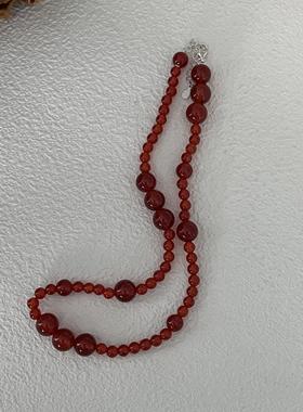 天然红玛瑙项链纯银轻奢手链