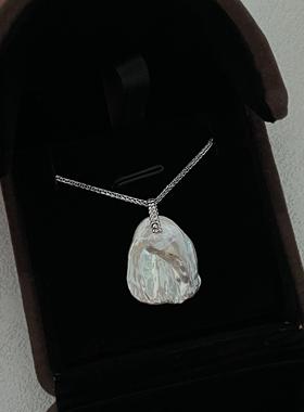 通体S925纯银韩版小众花瓣项链女