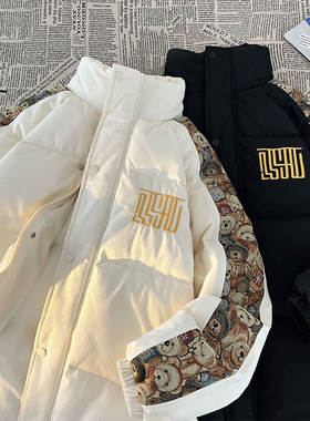 复古羽绒服男士冬季立领宽松民族风刺绣青年大码棉袄冬天衣服外套
