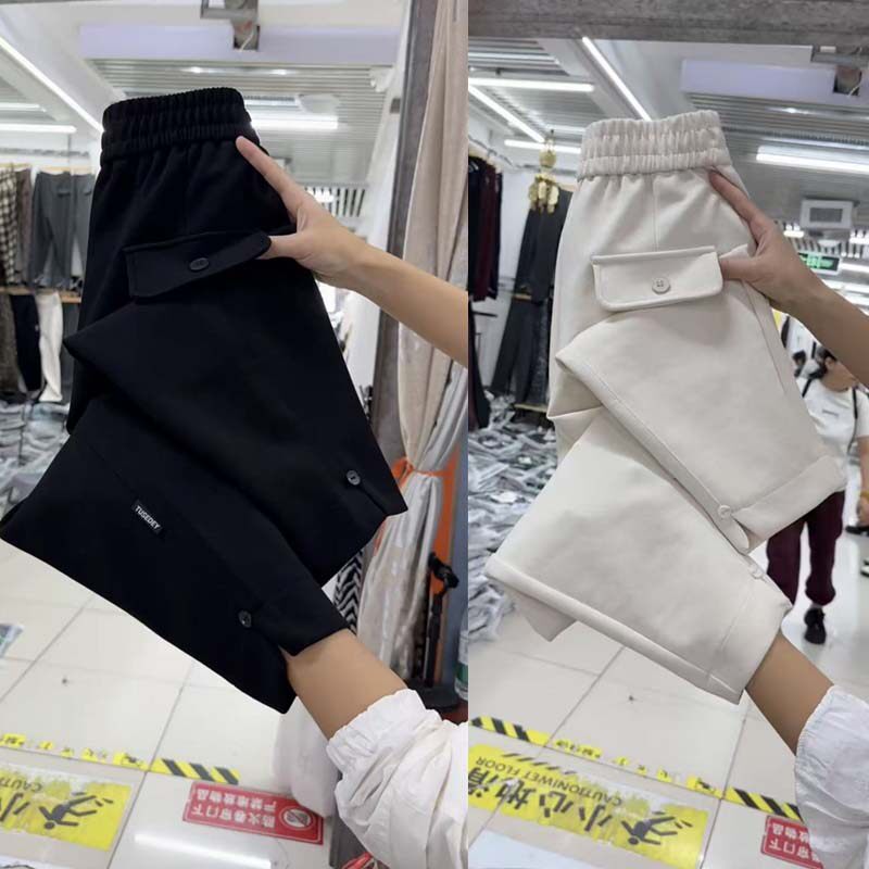 欧货哈伦裤女2025春秋新款韩版高腰休闲裤宽松显瘦小脚九分萝卜裤