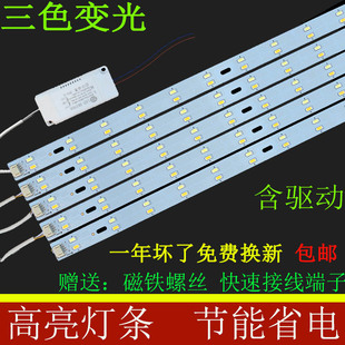 LED灯芯30/40/50厘米灯条客厅灯三色变光灯带长方形灯板灯片贴片