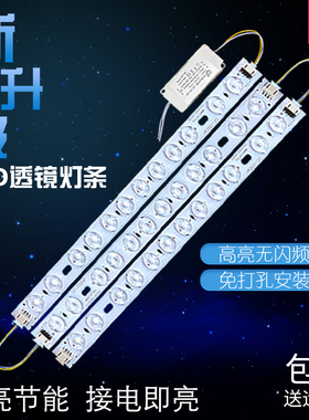 客厅灯led灯条灯板30/40/52/59.5/69.5公分贴片灯芯三色变光灯带