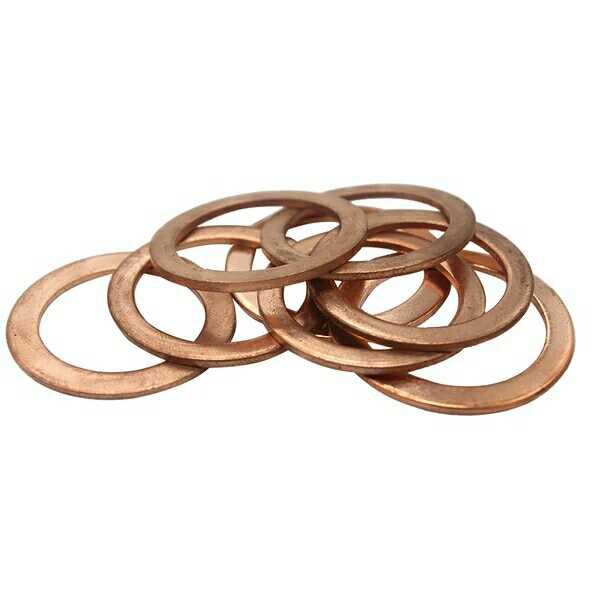 紫铜垫片船用表用密封垫圈0.8-1-1.5-2mm厚平垫内径M5-M48