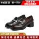百丽2026春季 复古粗高跟乐福鞋 女小皮鞋 专柜正品 深口单鞋 F2H1DAA6