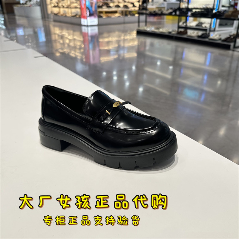 专柜正品思加图2025秋新款秋叶伯爵乐福鞋厚底小皮鞋女鞋EGB27AA5