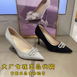 Belle 百丽尖头细高跟鞋 女2023年春款 BDAC9 专柜正品 女鞋 浅口单鞋