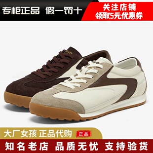 专柜正品Bata2025秋休闲鞋男通勤牛皮潮流复古德训运动鞋12941CM5