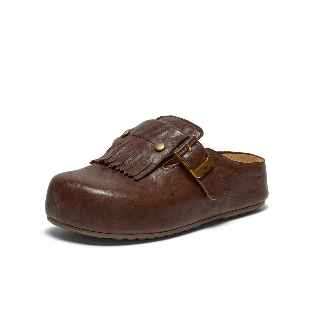 Bata勃肯拖鞋女英伦风厚底一脚蹬