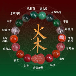 天然水晶五行手串男女款补缺喜用金水木火土属性玄学玛瑙多宝手链