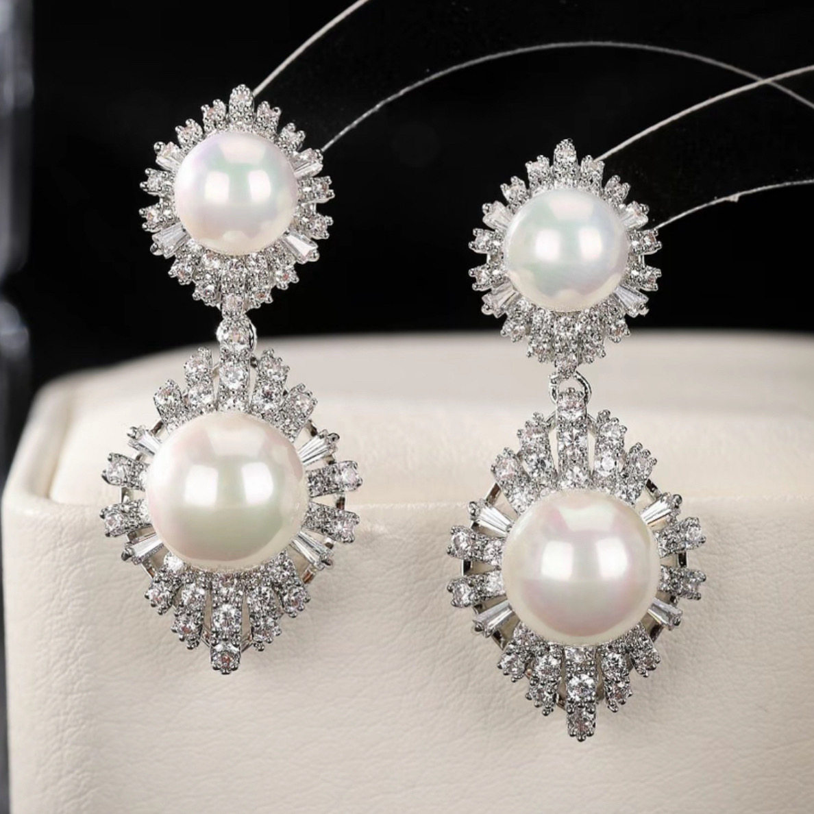 轻奢高级感端庄耳环女气质百搭耳钉珍珠满镶锆石耳饰s925银针宴会,饰品/流行首饰/时尚饰品新,耳环,淘宝优惠券,粉丝福利购,淘宝优惠卷