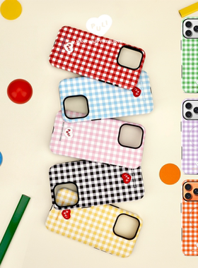 【快乐一星期】OuliOuli格纹小众风手机壳韩国菲林情侣磨砂磁吸高级感格子氛围感红色韩式ins风iphone17春夏