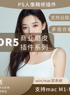 DR5磨皮ps人像精修磨皮插件安装中文版Win/Mac支持远程安装