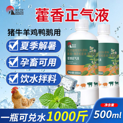 兽用藿香正气液养殖场专用猪牛羊鸡鸭鹅用清凉解暑口服液孕畜可用