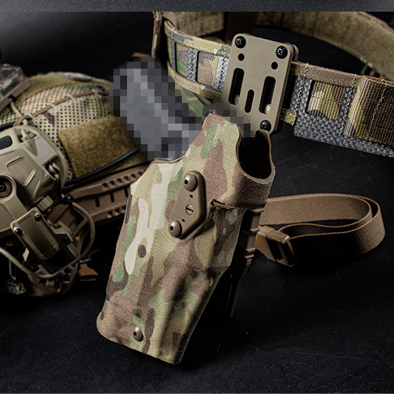 岭特卫带灯快拔套尼龙战术