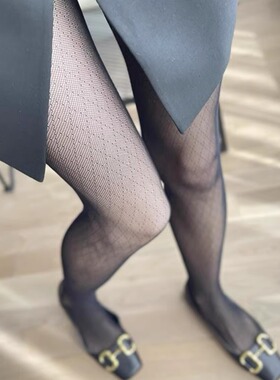 Tobio日本性感网袜菱形格防勾丝透肉丝袜高弹力薄连裤袜黑丝袜女