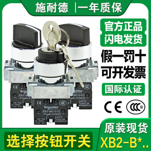 施耐德钥匙选择开关XB2-BDBGBJ