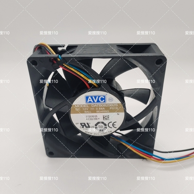 原装AVC DATB0825B2S 8025 8CM 12V 0.84A 双滚珠 4线PWM机箱风扇