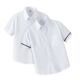 衬衫 2026儿童白衬衫 黑边口袋校服学生白色短袖 白衬衣短袖 短袖