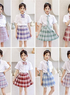 女童夏装套装正版jk制服裙儿童大童夏季学院风10岁小学生夏天裙