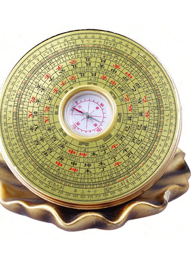 带盖罗盘 小圆罗盘罗经仪 罗经盘风水工艺品
