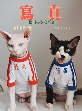 SPHYNX PLANET德文猫衣服斯芬克斯无毛猫夏天薄款复古纯棉清华T恤