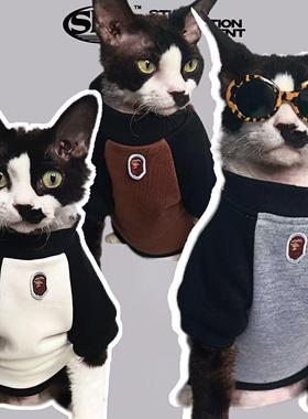 SPHYNX PLANET无毛猫衣服斯芬克斯德文纯棉加绒可爱春秋三色卫衣