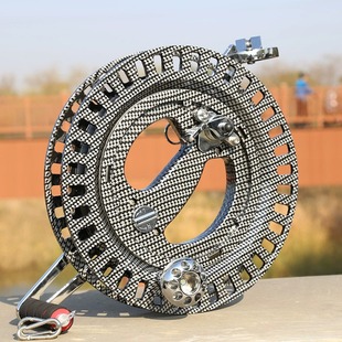 风筝线盘手握轮不锈钢带刹车自动收放大型镁合金高档手摇风筝线轮