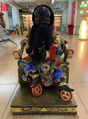 纯铜彩绘黑脸财神佛像大型摆件