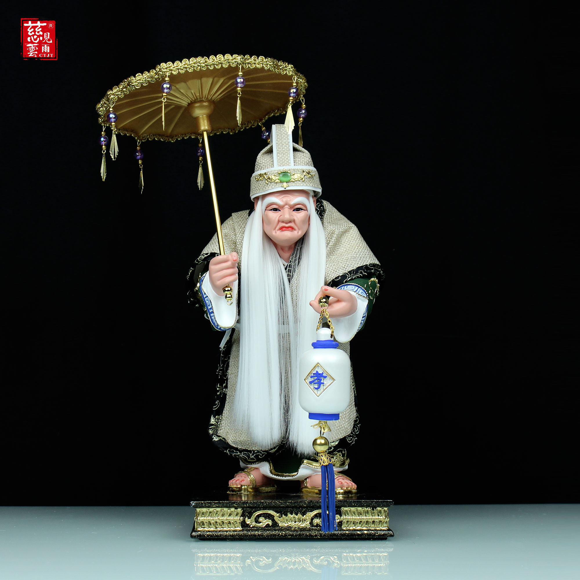 东南亚神像木雕纯手工三伯爷丁兰孝子伯麻衣神地府阴神香樟木摆件