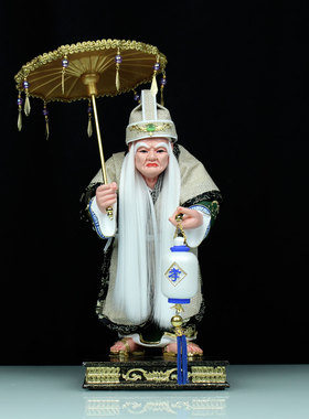 东南亚神像木雕纯手工三伯爷丁兰孝子伯麻衣神地府阴神香樟木摆件