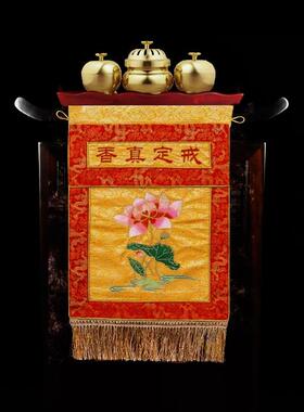 25年纯铜戒定真香三件套寺庙法会供佛香粉罐香道盅佛具供桌布香炉