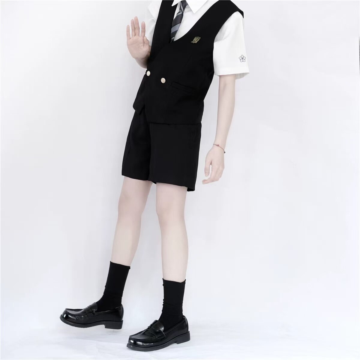 原创jk/dk制服黑色短裤刺绣款