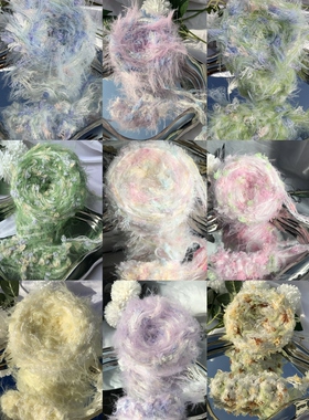 浅色少女多巴胺可爱买十送三diy新款手编特色长毛网红手混线毛线