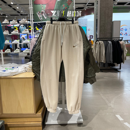 休闲羊羔绒保暖束脚收口长裤