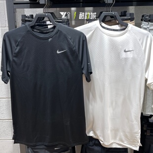 nike耐克男网眼透气速干健身运动训练经典短袖T恤DV9816-010-100