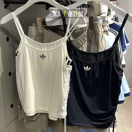 adidas三叶草女修身双层吊带
