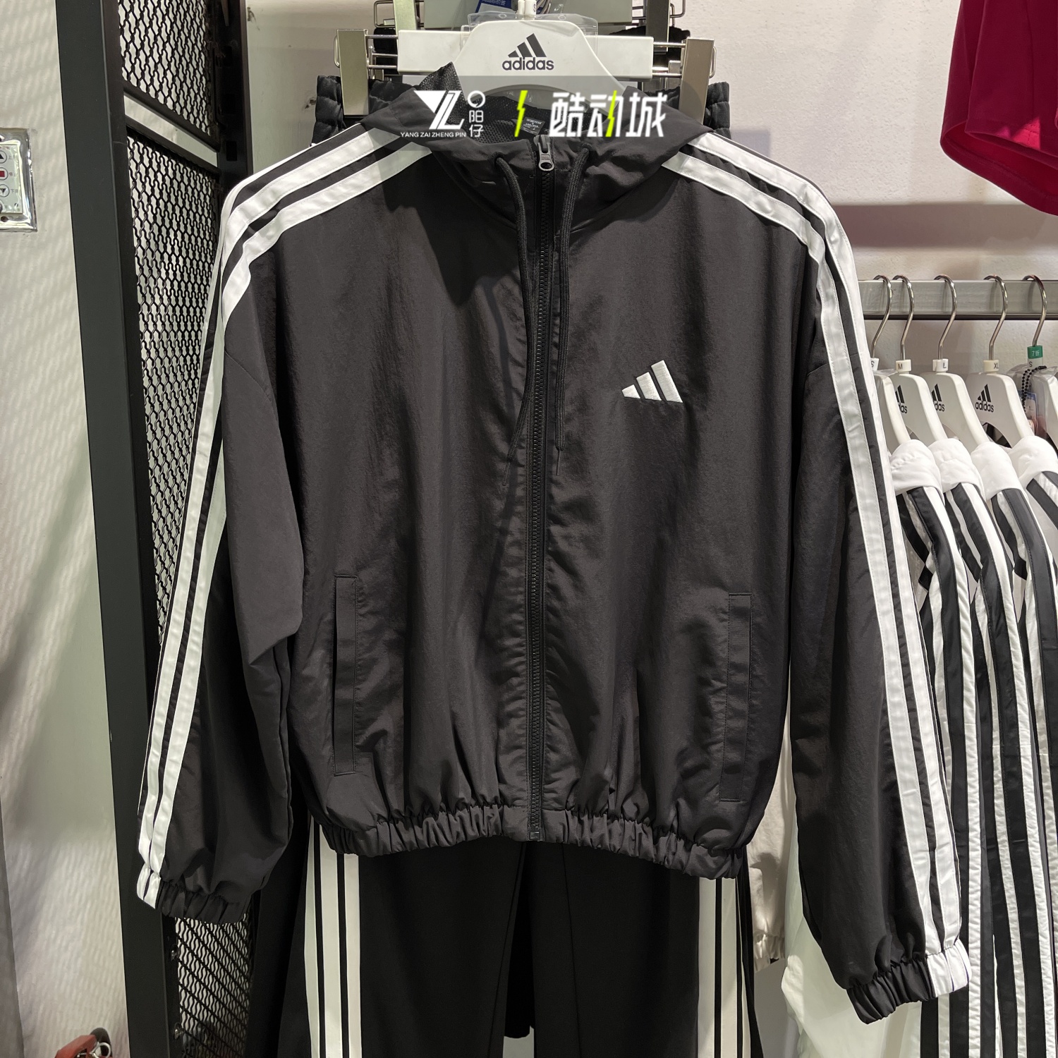 专柜正品Adidas女子简约运动夹克
