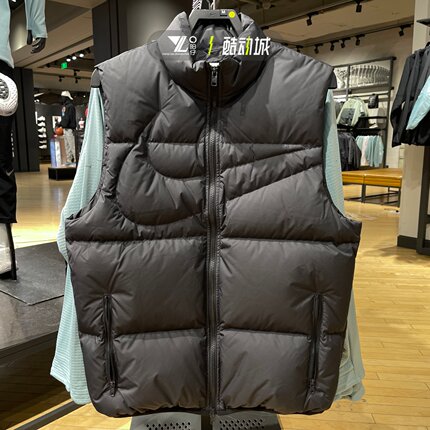 nike耐克正品男子羽绒背心男子大logo简约百搭保暖马甲IH2369-010