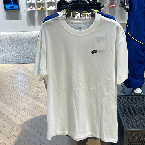 正品nike耐克男子经典基础款断续刺绣logo纯棉半袖T恤IR8673-100
