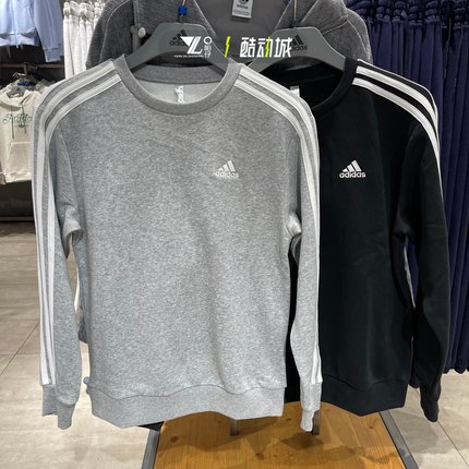 adidas阿迪达斯冬季卫衣女子三条杠加绒保暖套头衫HZ5744 IM0206