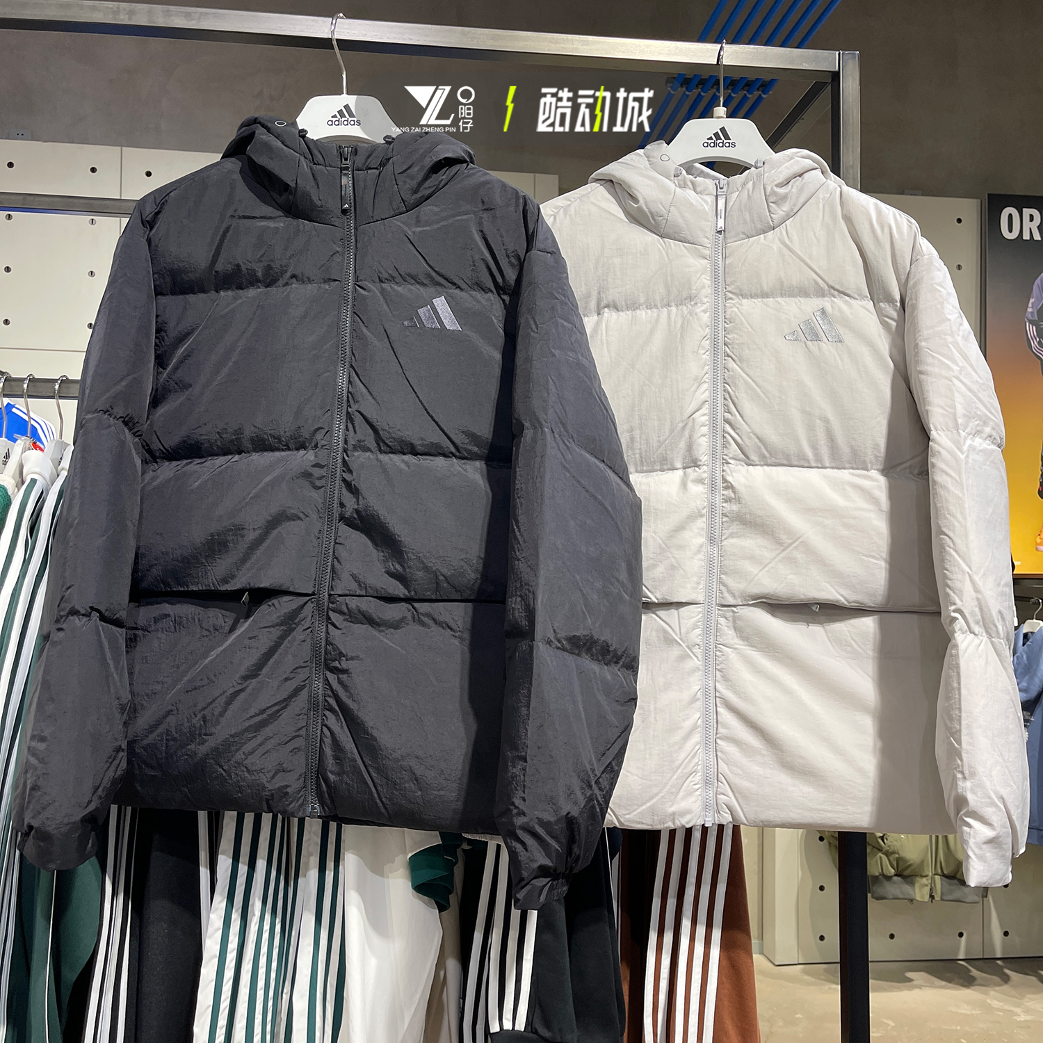 Adidas阿迪达斯男女情侣款宽松保暖男友风羽绒服外套JG5940 5941