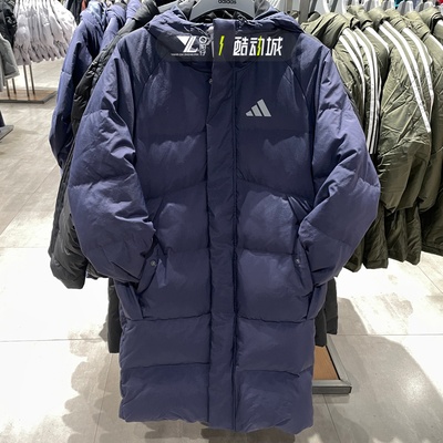 阿迪达斯男女长款羽绒服外套