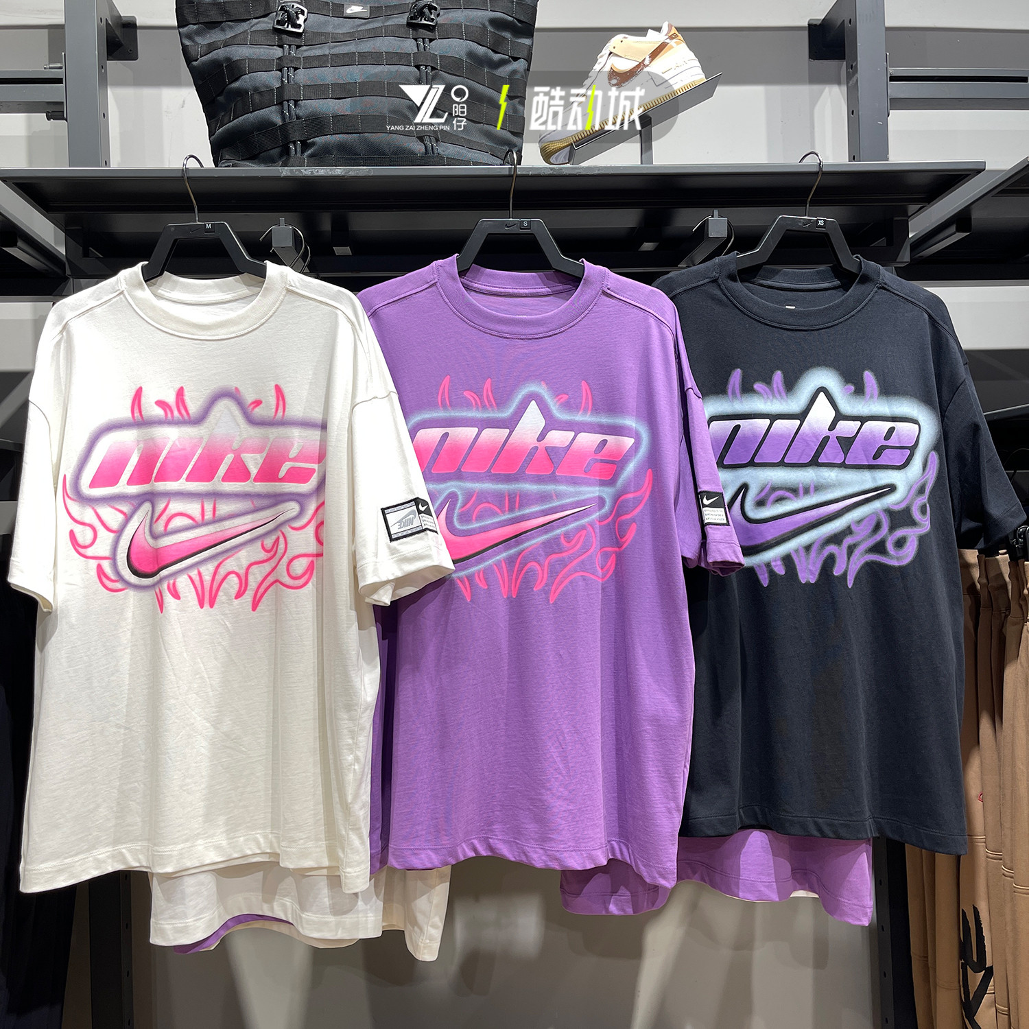 耐克休闲透气圆领宽松大logo短袖