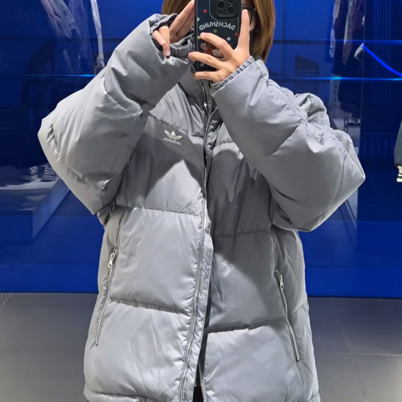 专柜正品阿迪达斯液态金属银外套