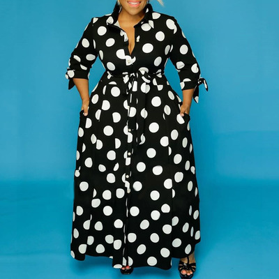 XL-5XL large wave point women shirt African dress大码女裙