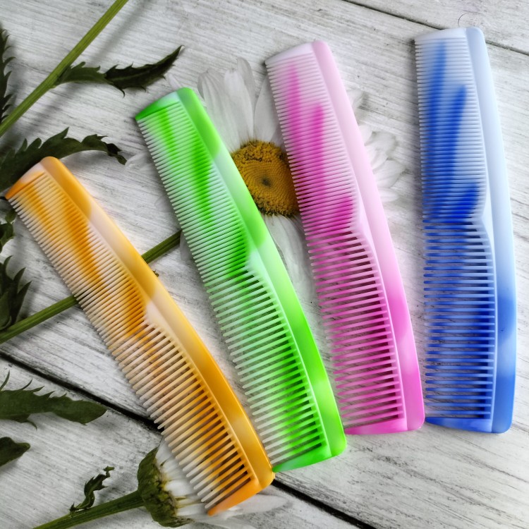 老式熟胶中齿密齿梳不易断粗细双用美发梳家用防静电直发塑料梳子