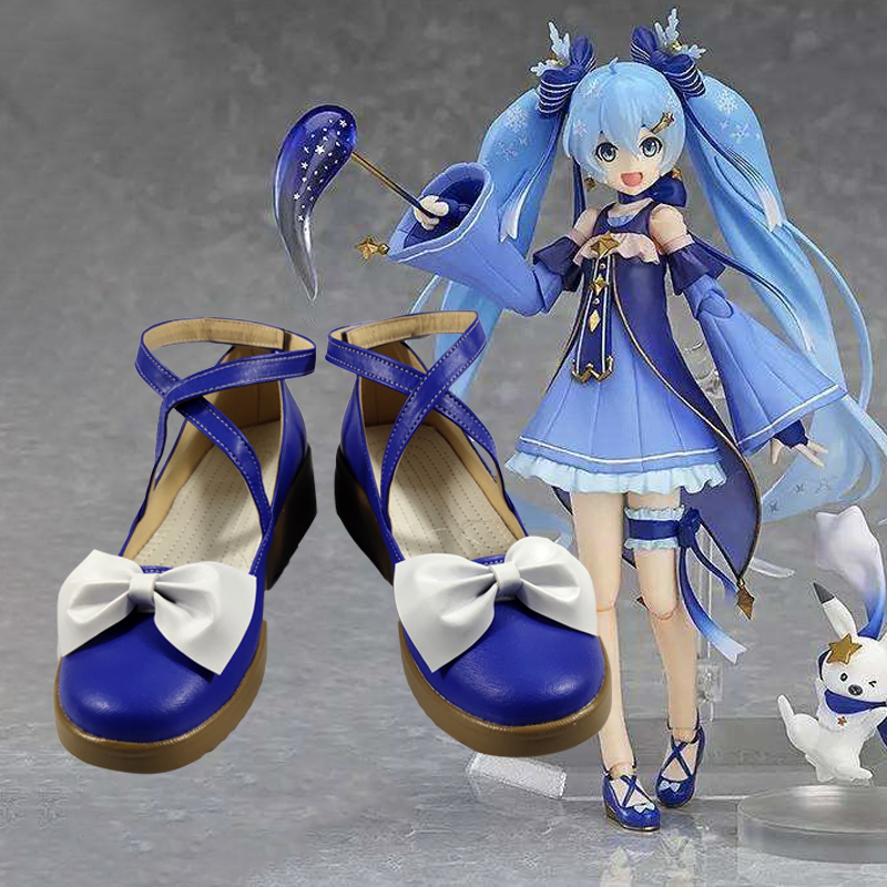 vocaloid 2017雪初音 miku 星与雪的公主cosplay鞋定制cos鞋